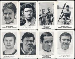 1973 Magyar olimpikonokat ábrázoló kártyanaptár sorozat, 30 db, Sportpropaganda Vállalat, vegyes áll...