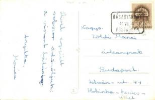 1940 Rábagyarmat, Római katolikus népiskola, Hősök szobra. photo + Postaügynökségi bélyegző