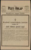1889 a Pesti Hírlap febr. 1-jei rendkívüli reggeli kiadása Rudolf trónörökös haláláról