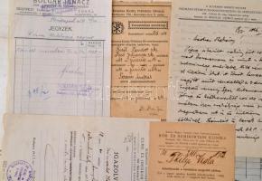 Nagy vegyes papírrégiség tétel: iratok, levelek, nyomtatványok, érdekes, átnézésre érdemes anyag