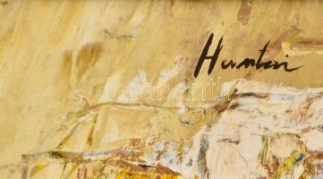 Hantai jelzéssel: Város. Olaj, karton, keretben, 41×30 cm