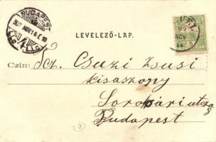 1907 Tevel, M. kir. postahivatal, Bergmann Vince üzlete és saját kiadása