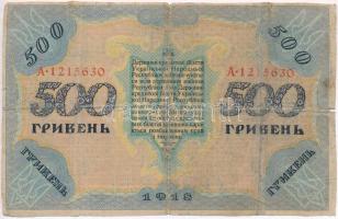 Ukrajna / Autonóm Köztársaság 1918. 500H T:IV Ukraine / Autonomous Republic 1918. 500 Hryven C:G Krause 23