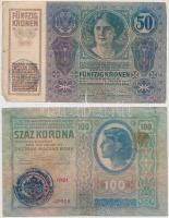 1912-1917. 2K-100K (5xklf) mind kék színű, részben olvashatatlan román felülbélyegzéssel T:III,III-