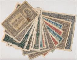 1920-1923. 18db-os vegyes magyar korona bankjegy tétel, közte 1920. 1000K T:III,III-