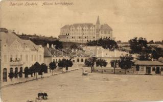 1913 Léva, Levice; Állami tanítóképző intézet, üzlet / teachers training institute, shop