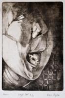 15 db kortárs rézkarc, jelzettek (Pencz Anna, Keszi Dániel, Mészáros Anna, stb.), különböző méretben