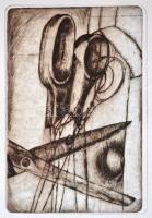 15 db kortárs rézkarc, jelzettek (Pencz Anna, Keszi Dániel, Mészáros Anna, stb.), különböző méretben