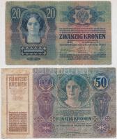 1912. 100K + 1913. 20K + 1914. 50K mindhárom hamis felülbélyegzéssel (fake overprint) T:III,III-