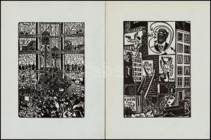 Frans Masereel (1889-1972): 10 db fametszet, papír, jelzettek a metszeten, 16×11 cm