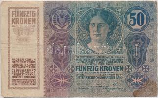 1914. 50K hamis montenegrói bélyeggel és felülbélyegzéssel (fake stamp and overprint) T:III,III-