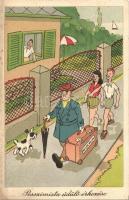 5 db MODERN magyar humoros grafikai motívumlap / 5 modern humorous Hungarian graphic motive postcard...