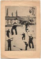 5 db VEGYES cirkuszi motívumlap, két dedikált lappal / 5 mixed circus themed motivecards with 2 sign...