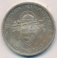 1938. 5P Ag "Szent István" T:2 patina
Adamo P8.1