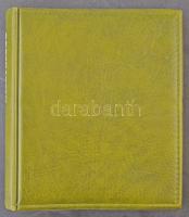 Zöld bőr képeslapalbum 140 férőhellyel, tökéletes állapotban / Green leather postcard album for 140 cards in perfect condition
