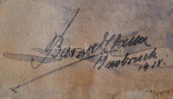 Barna Ilona (1897-1974): Innsbruck 1928, akvarell, papír, jelzett, 48,5×28 cm