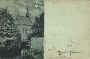 1898 Ceské Budejovice, Budweis; church at night