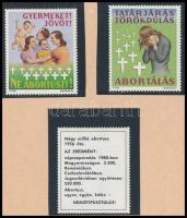 1980 3 db levélzáró az abortusz ellen