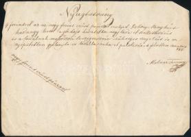 1848 Nyugta négy forintról gőzhajó hivatalba szállított ládák, Újépületben ruhapakolásért