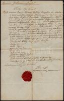 1848 november 12. Lipótvár. Futári uti levél a Honvédelmi BIzottmányhoz. Thanhoffer (Honvári) Ferenc (1789-1864) aláírásával, pecséttel
