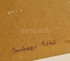 Somhegyi Ildikó (?- ): Bujaság olaj, farost, hátulján jelzett, 29×20,5 cm