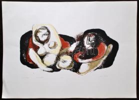 Csiki Júlia (?- ): Kapcsolatok, szerigráfia, papír, jelzett, számozott (3/8), 50×70 cm