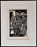 Molnár C. Pál (1894-1981): A művész, és portréja,fametszet, papír, utólagos jelzéssel, paszpartuban,...