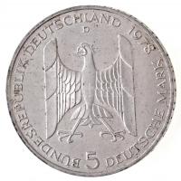 NSZK 1978D 5M Ag "Gustav Stresemann születésének 100. évfordulója" T:2
FRG 1978D 5 Mark A...