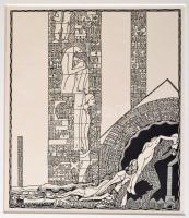 Kozma Lajos (1884-1948): Testek, cinkográfia, papír, jelzett a cinkográfián, paszpartuban, 20×17 cm