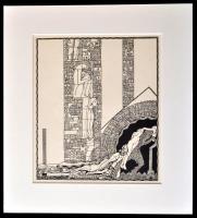 Kozma Lajos (1884-1948): Testek, cinkográfia, papír, jelzett a cinkográfián, paszpartuban, 20×17 cm