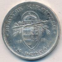 1938. 5P Ag "Szent István" T:2 ph.
Adamo P8.1
