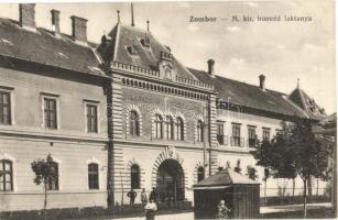 Zombor, Sombor; M. kir. honvéd laktanya. Kiadja Kaufmann Emil / K.u.K. military barracks