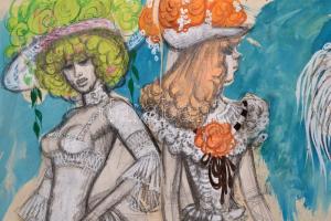 Jánoskúti Márta (1942) jelmeztervező: Kollázs. 43x60 cm