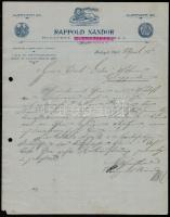 1901 Budapest, Rappold Nándor gyára, díszes fejléces levél