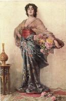 49 db RÉGI hölgy motívumlap / 49 pre-1945 lady motive postcards