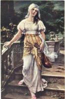 49 db RÉGI hölgy motívumlap / 49 pre-1945 lady motive postcards