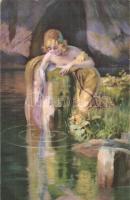 49 db RÉGI hölgy motívumlap / 49 pre-1945 lady motive postcards