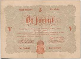 1848. 5Ft Kossuth bankó vörösesbarna nyomat T:III  Adamo G109