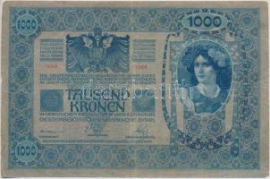 1902. 1000K piros "MAGYARORSZÁG" körbélyegzővel és hamis  "SZOLNOK-DOBOKA VÁRMEGYE SZ...