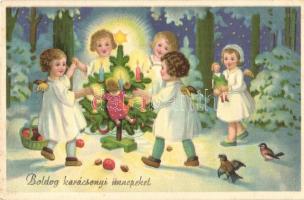 51 db RÉGI üdvözlő képeslap, sok karácsonyi, dombornyomott és litho / 51 pre-1945 greeting art postc...