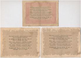 1848. 5Ft vörösesbarna + 10Ft (2x) "Kossuth-bankó" T:III szakadás