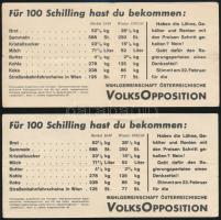 Ausztria 1953. 100Sch "Volksopposition" politikai propaganda (4x) T:III,III- 
Austria 195...