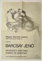 Barcsay Jenő kiállítási plakátja a művész saját kezű aláírásával 40x60 cm