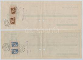 1948-1949. 8db-os részben illetve teljesen kitöltött váltó tétel, mindegyik illetékbélyeggel, és lyu...