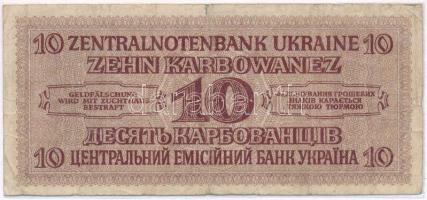 Ukrajna / Német megszállás 1942. 10K lezárt fóliatokban T:III- 
Ukraine / German occupation 1942. 1...