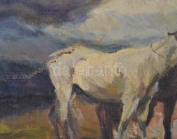 Kiss Károly (1889-1953): Vihar előtt. Olaj, vászon (szakadással), 60×80 cm