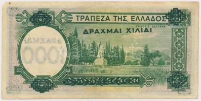 Görögország 1939. 100D "1000D" felülbélyegzéssel T:III Greece 1939. 100 Drachmai with &quo...