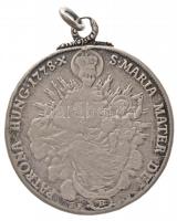 1778B SK-PD Tallér Ag "Mária Terézia"  átvésett előlappal, tűzzománcos Madonna képpel, dís...