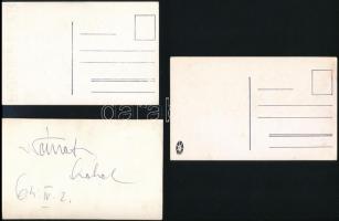 Táncdalénekesek aláírása az őket ábrázoló képeken (Poór Péter, Németh Lehel, Koós János), 3 db