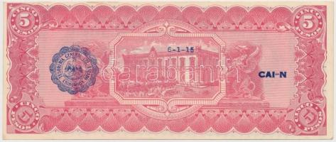 Mexikó / Forradalom / Chihuahua 1915. 5P hátoldalán fekete felülbélyegzés T:I- 
Mexico / Revolution...